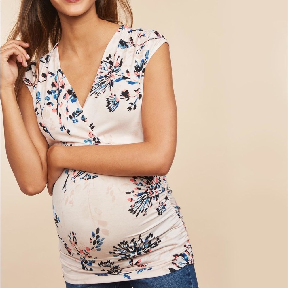 EUC motherhood ruched top maternity